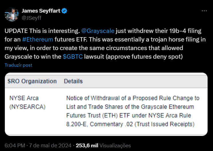 Grayscale abandonne le projet ETF a terme Ethereum